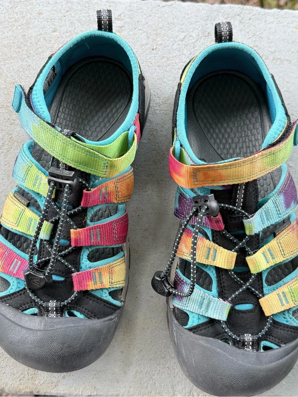 Kids Rainbow Tie-Dye Colored KEEN  Outdoor Sandals -Women Size US 5/ EUR size 37